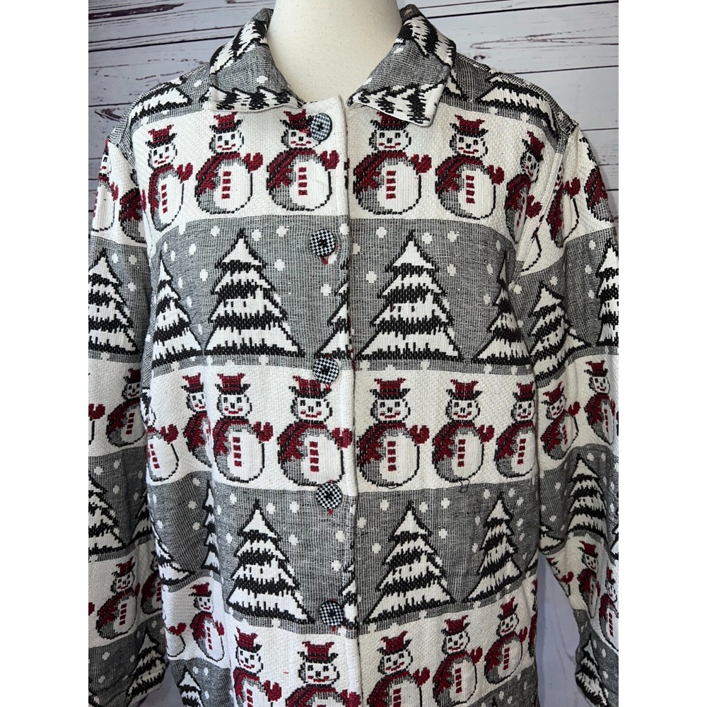 Breckenridge Patchwork jacket‎ shacket XL Extra Large Ugly Christmas Snowman